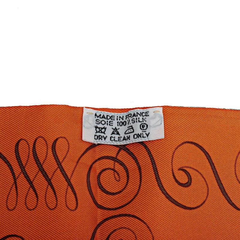 Hermes Hermes Silk Twilly Scarf Orange Brown 5