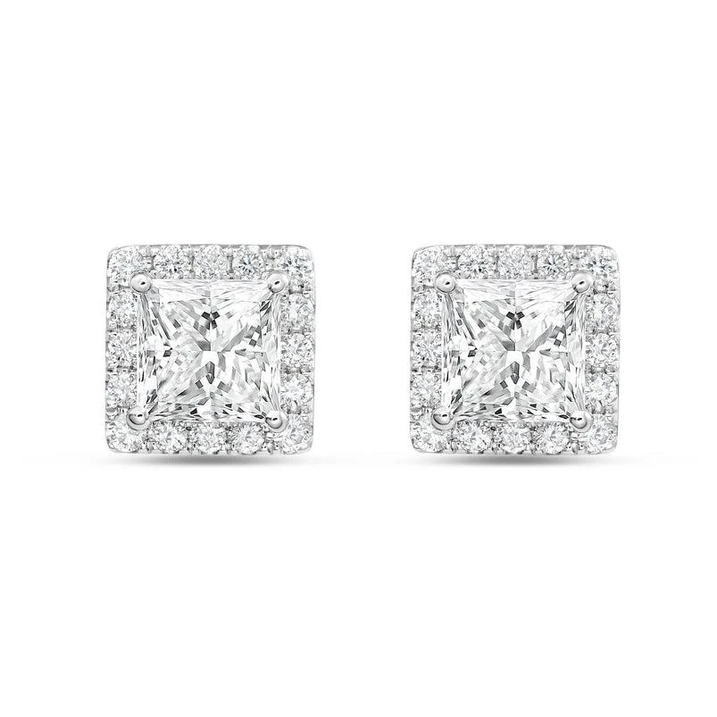 Diana M Jewels 14KT WHITE GOLD LAB GROWN FASHION EARRINGS WEIGHING 6.00 CTS TW