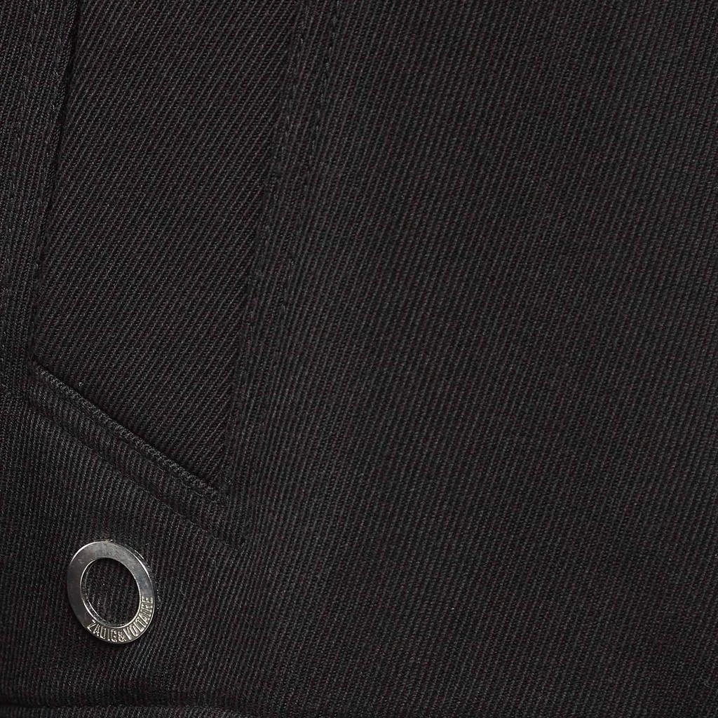 ZADIG & VOLTAIRE Zadig & Voltaire Black Drill Zip-Up Bradley Bomber Jacket S 4