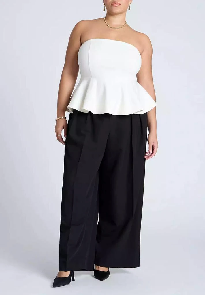 ELOQUII Women
s Plus Size Strapless Flared Peplum Top 3