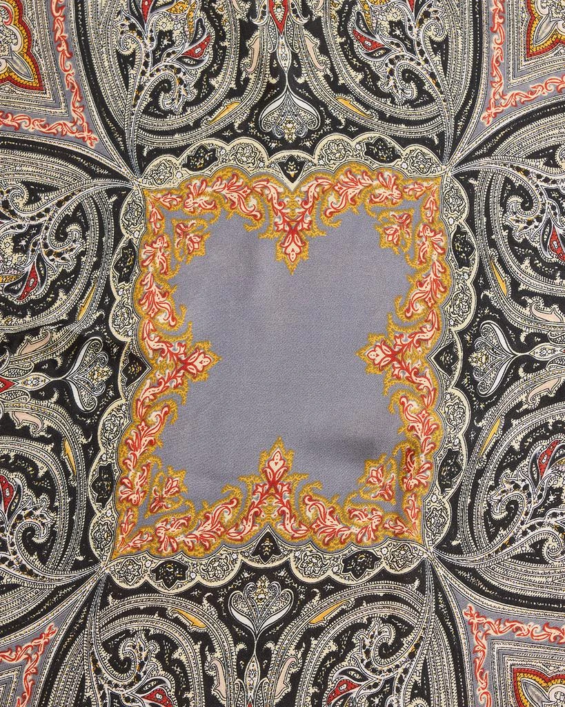 La Fiorentina Paisley-Print Wrap with Faux Fur Trim 4