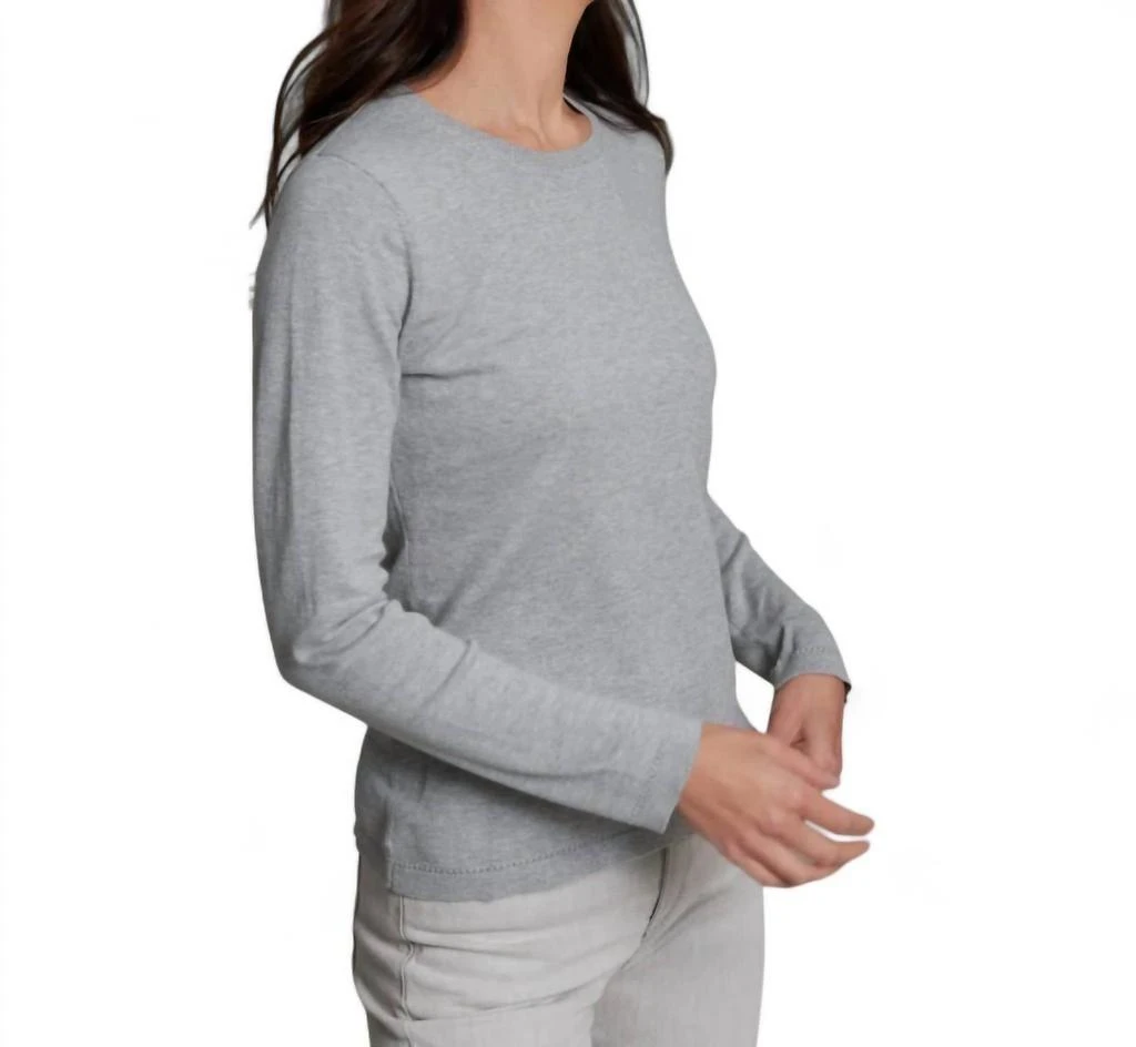 Alashan Cashmere Cotton Cashmere Classic Crew Neck Pullover In Fog 2