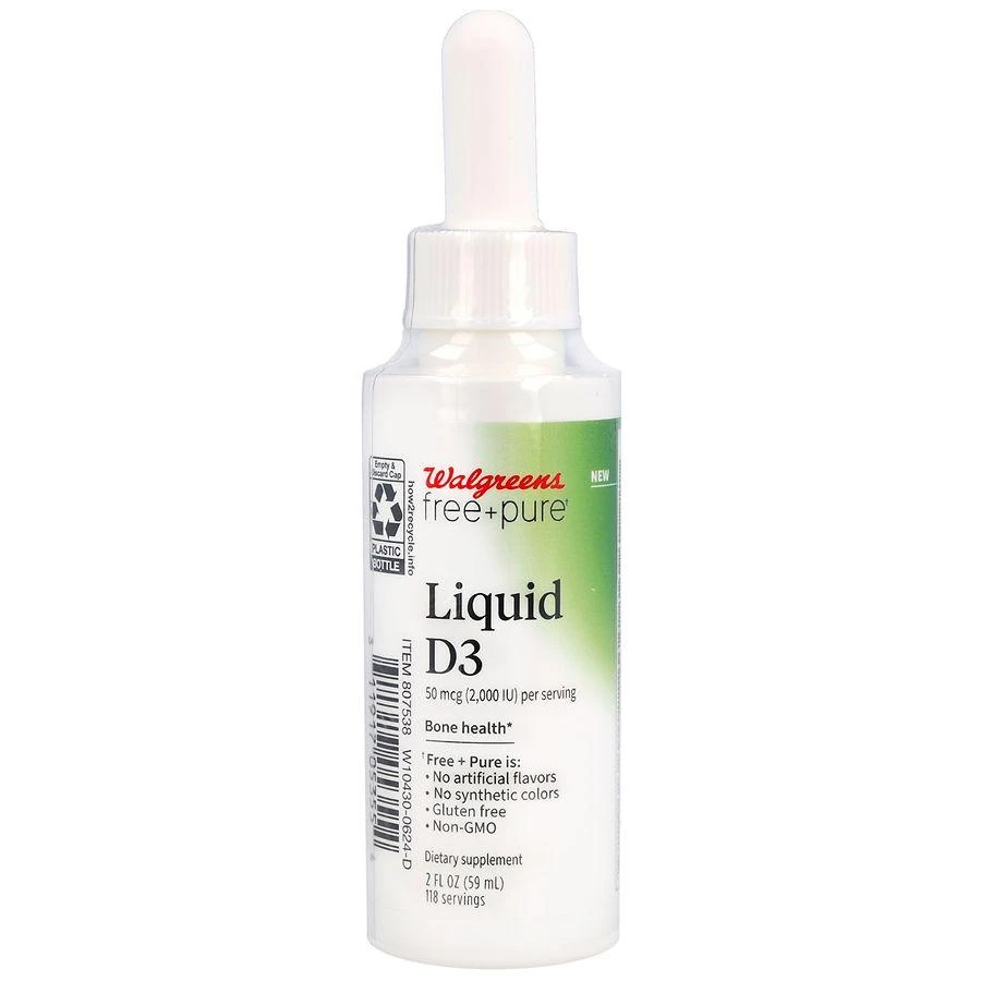 Walgreens Free 
Pure Liquid D3 50 mcg (2,000 IU) 2