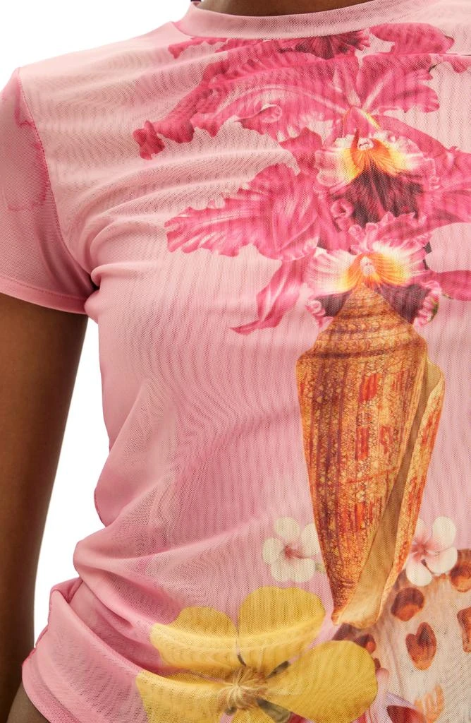 Desigual Orchid & Shell Graphic T-Shirt 4