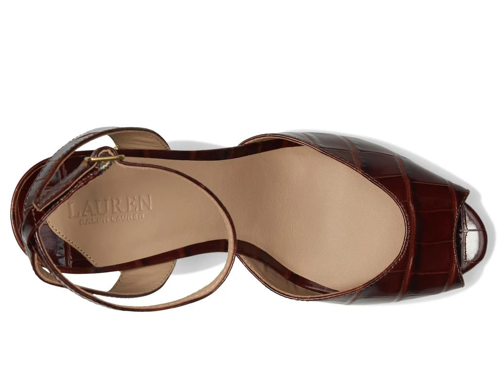 Ralph Lauren Kyla Crocodile-Embossed Leather Sandals 2