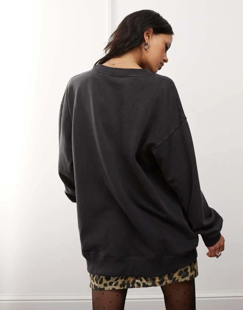 Daisy Street Daisy Street black wash LA embroidery sweatshirt 3