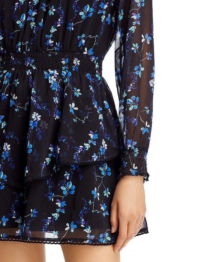 AQUA V Neck Long Sleeved Floral Print Dress - Exclusive 2