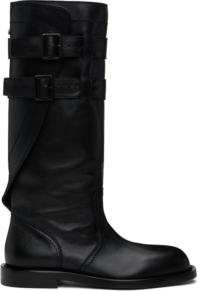 ANN DEMEULEMEESTER Black Uplu Biker Boots 1