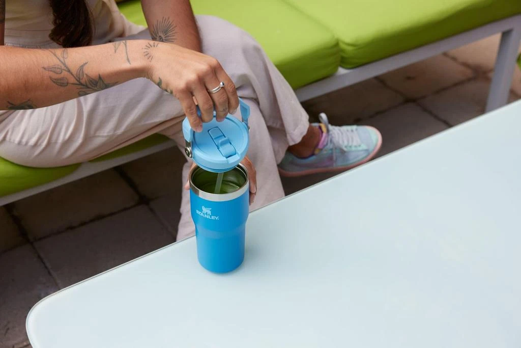 Stanley Stanley IceFlow 2.0 Flip Straw Tumbler with Handle 20 oz | Twist On Lid and Flip Up Straw | Leak Resistant Water Bottle | Insulated Stainless Steel | BPA-Free | Azure 4