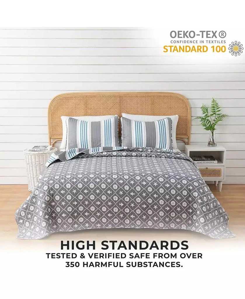 Linery 
Co Coastal Microfiber Quilt Set With Shams 6