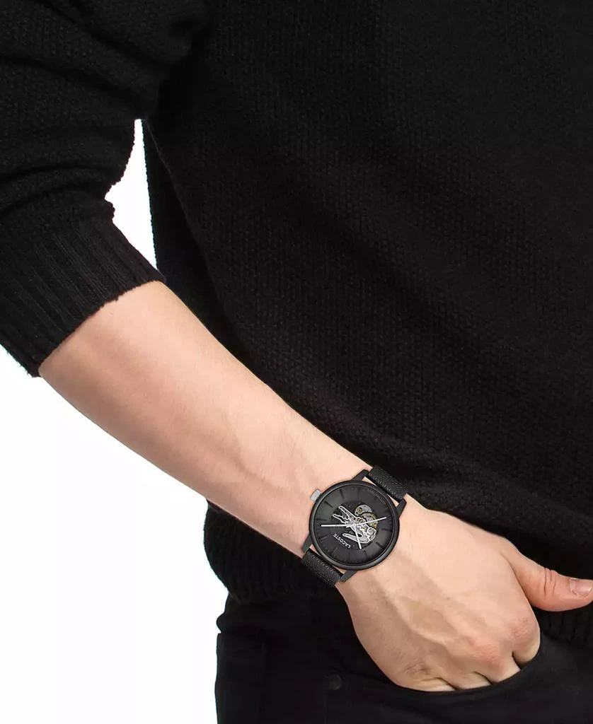 Lacoste Men's L.12.12 Automatique Black Leather Strap Watch 44mm 5
