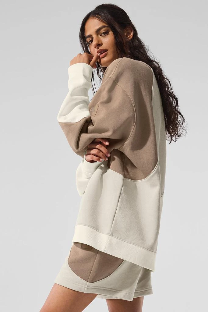 Alo Make Waves Crew Neck Pullover - Ivory/Bone/Gravel 4