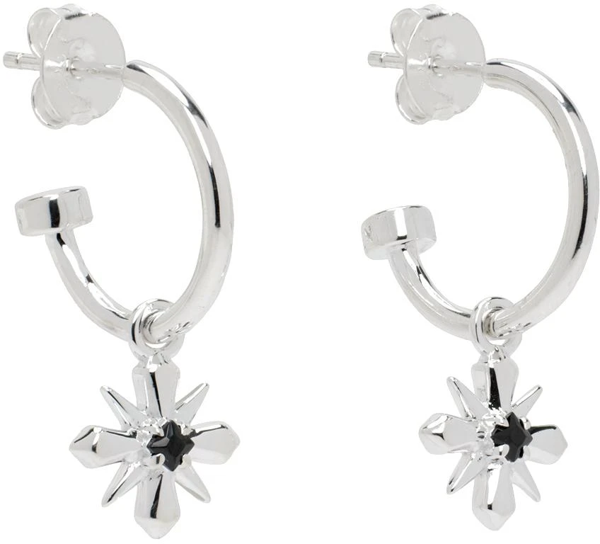 Stolen Girlfriends Club Silver Star Crossed Anchor Sleepers Earrings 2