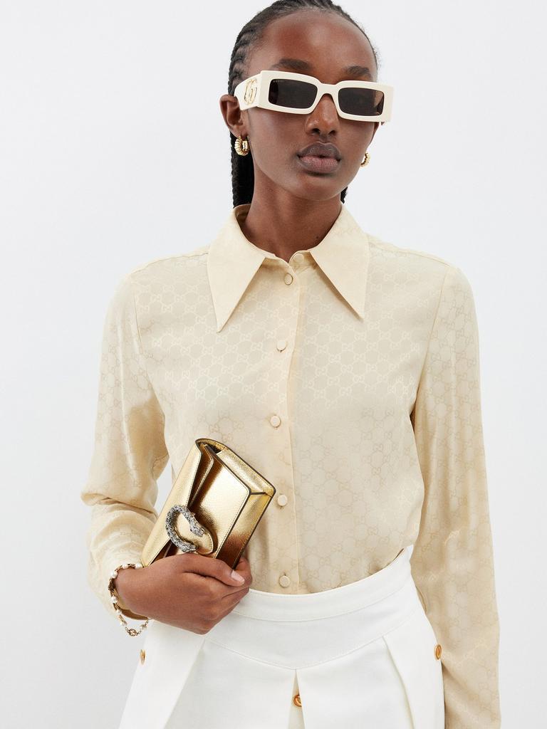 Gucci GG-logo rectangular acetate sunglasses - Sunglasses