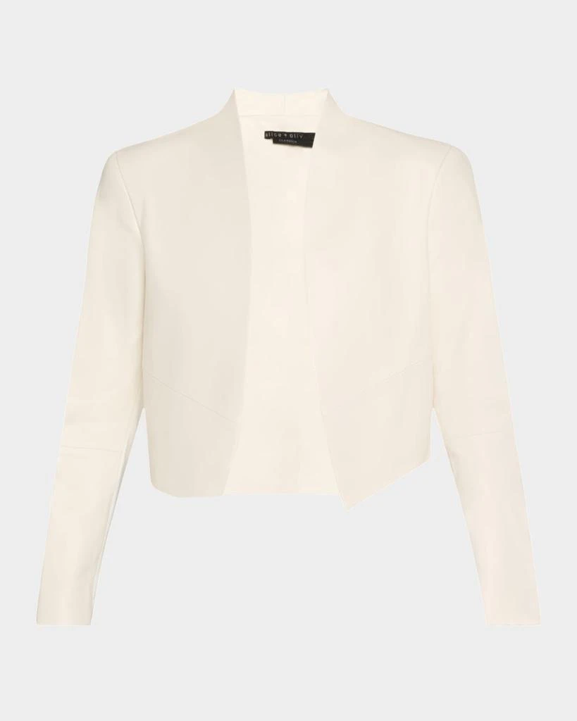 Alice + Olivia Harvey Draped Open-Front Leather Jacket 1