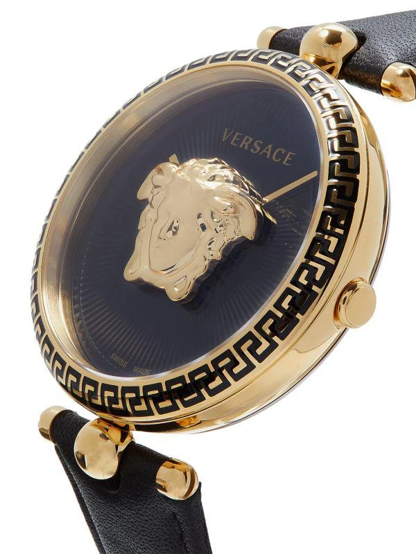 Versace 39MM Stainless Steel 
Leather Strap Watch 3
