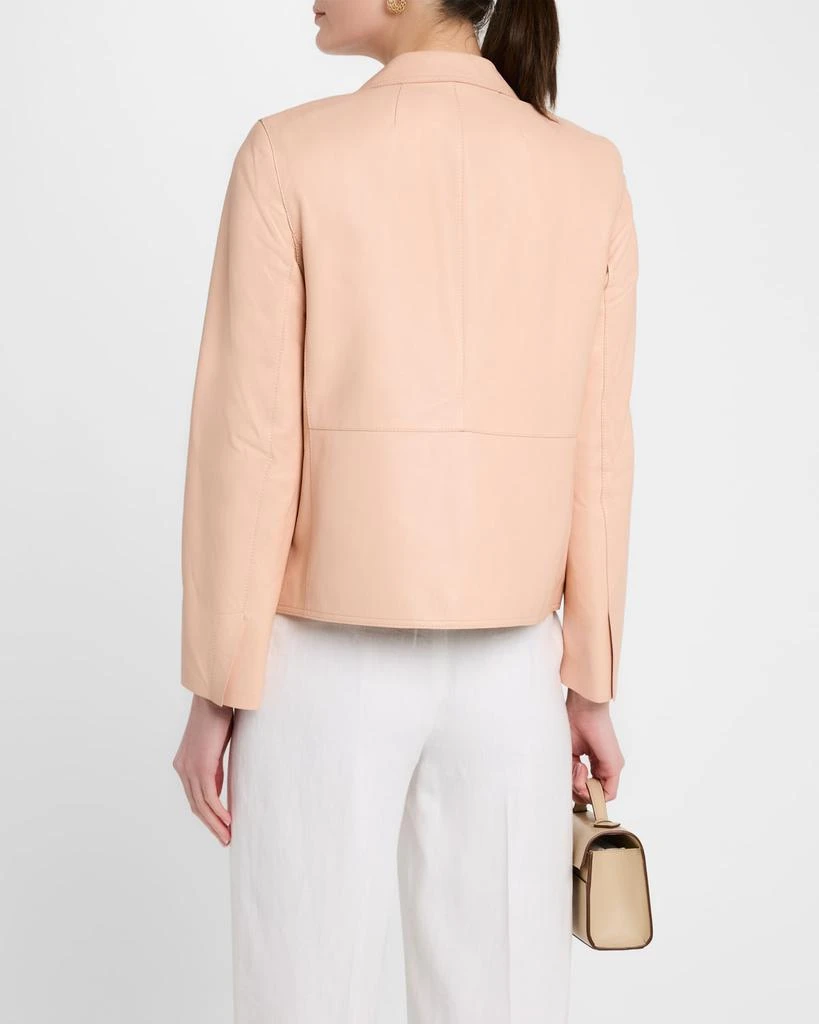 Lafayette 148 New York Single-Button Leather Boyfriend Blazer 3