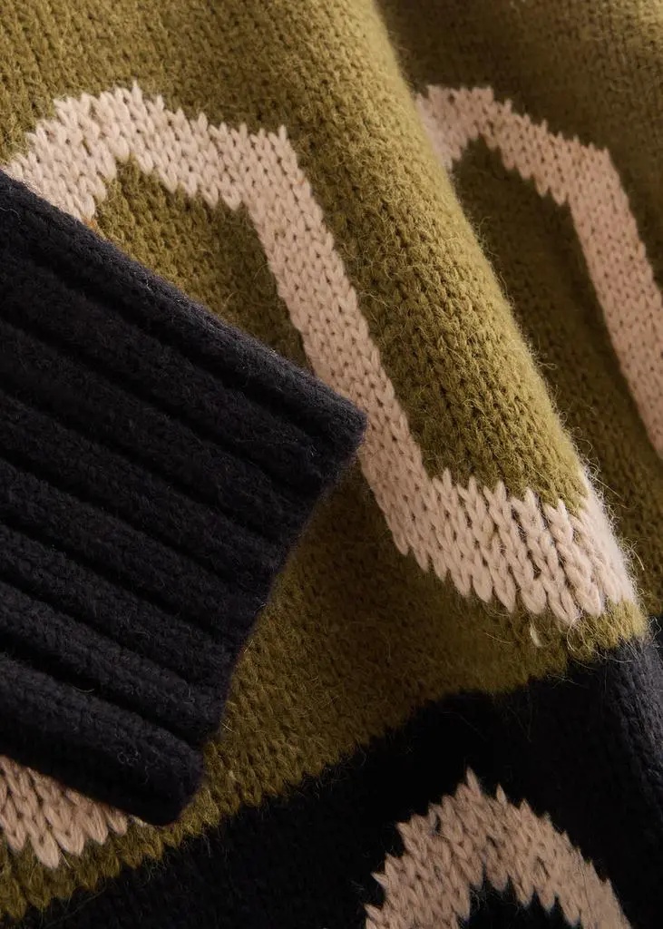 LA DOUBLE J Comber colour-blocked patterned knitted jumper 5