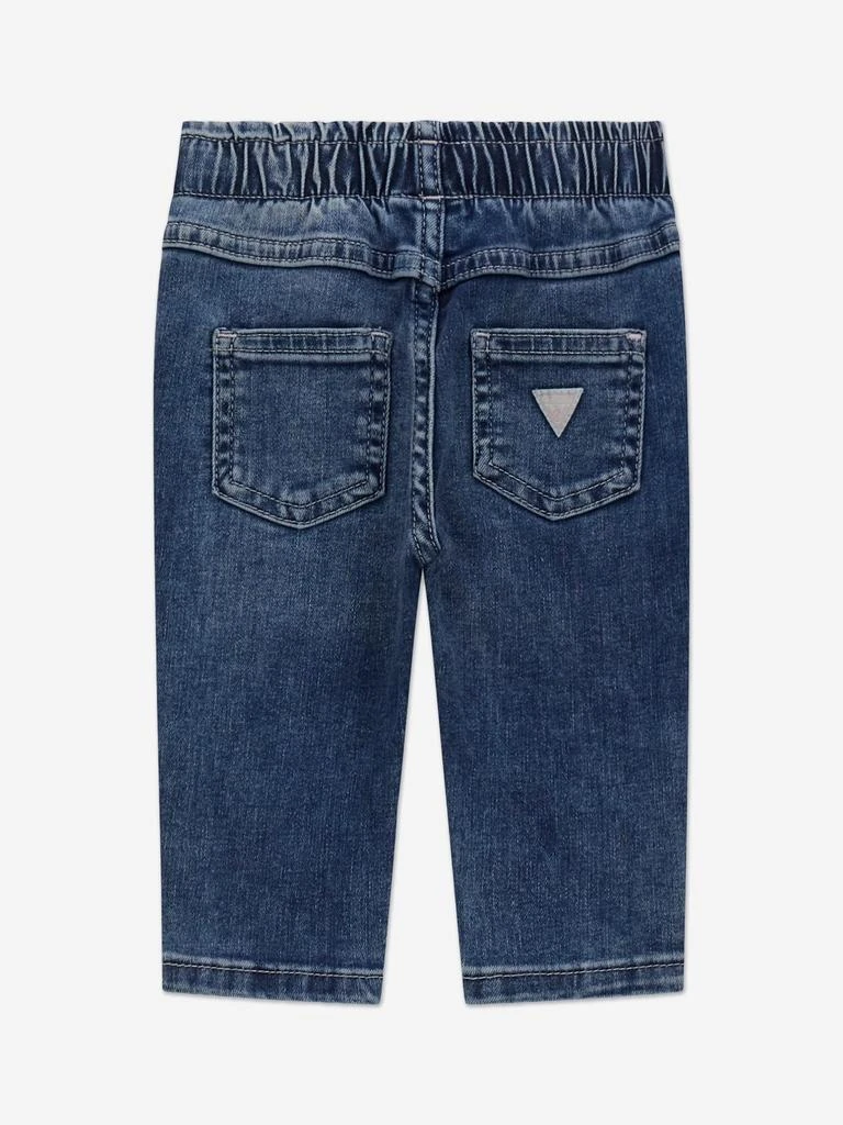 GUESS Baby Girls Stretch Denim Logo Pants in Blue 2