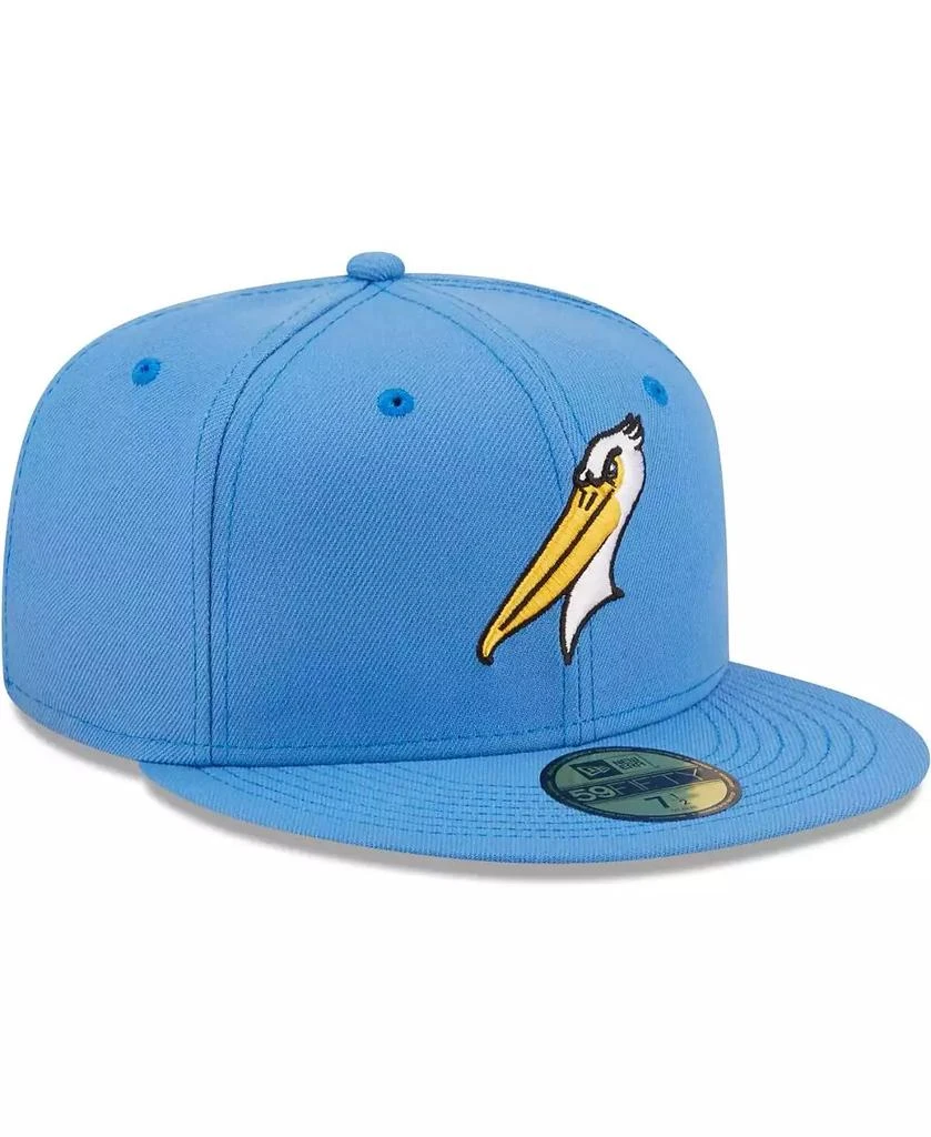 New Era Men's Light Blue Myrtle Beach Pelicans Authentic Collection 59FIFTY Fitted Hat 3