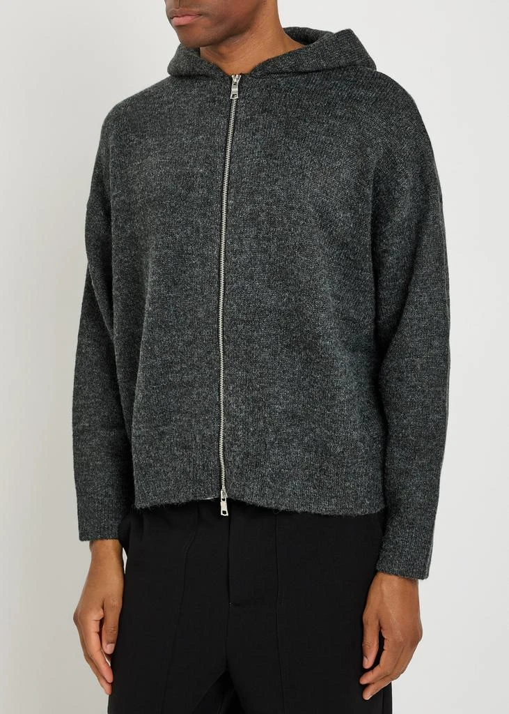 MKI Miyuki Zoku Logo-embroidered hooded brushed knit jumper 2