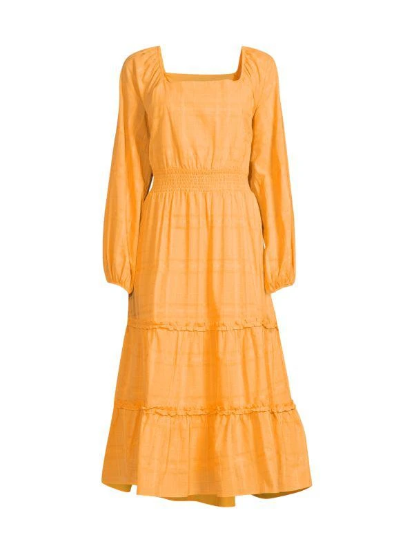 ELLA rafaella Checked Squareneck Midi Dress 3