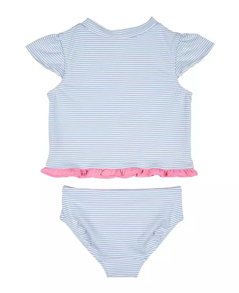 Florence Eiseman Little Girls Cap Sleeve Rash Guard Tankini With Flower 3