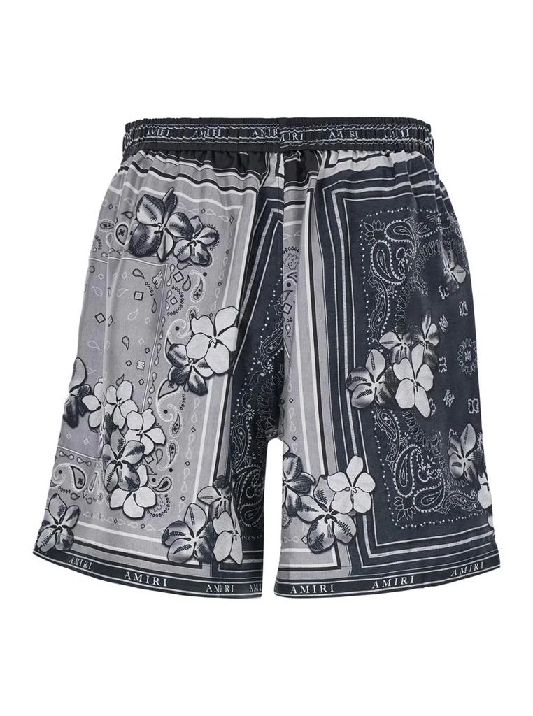 AMIRI Black And White Shorts With Bandana Print In Silk Man 2