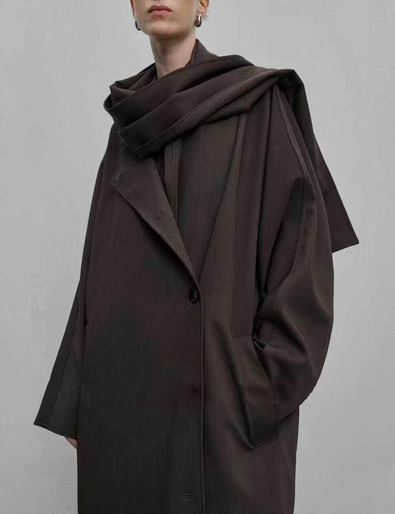 Pixie Market Brown Scarf Coat