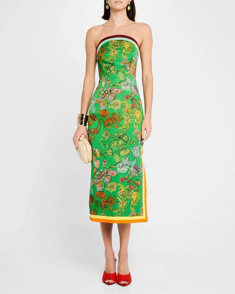 ALEMAIS Fiesta Strapless Midi Dress 4