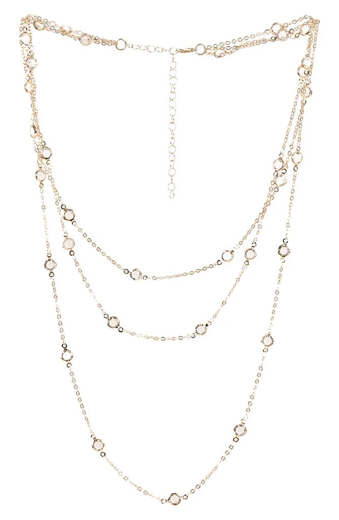 SAACHI Crystal Glass Three-Layer Necklace