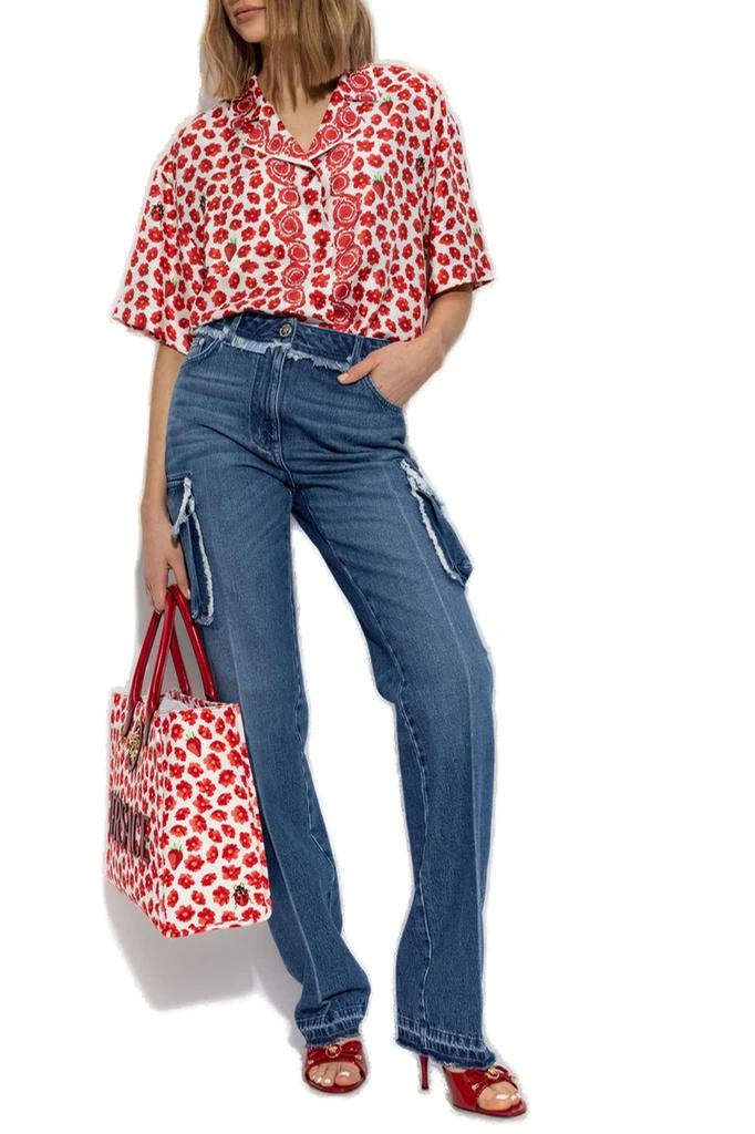 Versace Versace Floral-Printed Short-Sleeved Shirt 4