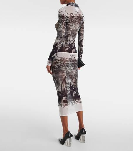 JEAN PAUL GAULTIER ワンピース Printed mesh shirt dress939467 Jean Paul Gaultier Printed mesh shirt dress - Shirts - Free