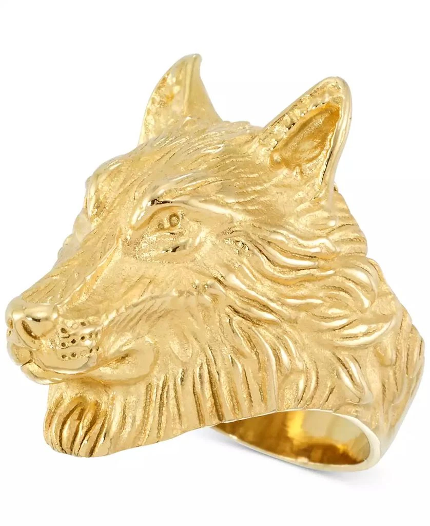 LEGACY for MEN by Simone I. Smith Men's Wolf Ring in Yellow Ion-Plated Stainless Steel 1