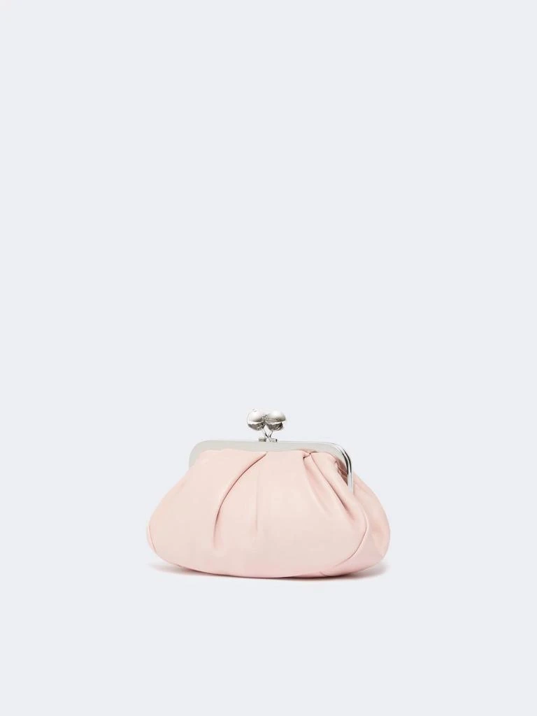 Max Mara Prati Soft Pleated Clutch Bag In Pale Pink Lambskin 2