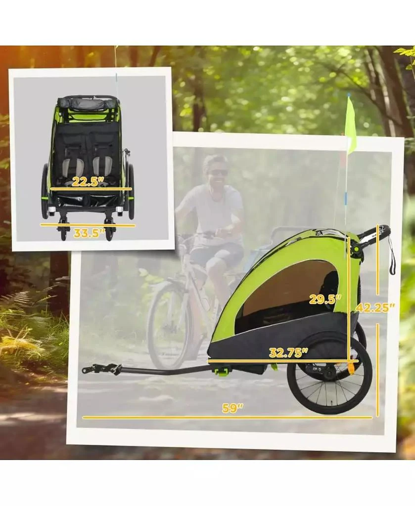 HONGGE 3 in 1 Kids Bike Trailer Jogger and Stroller 2