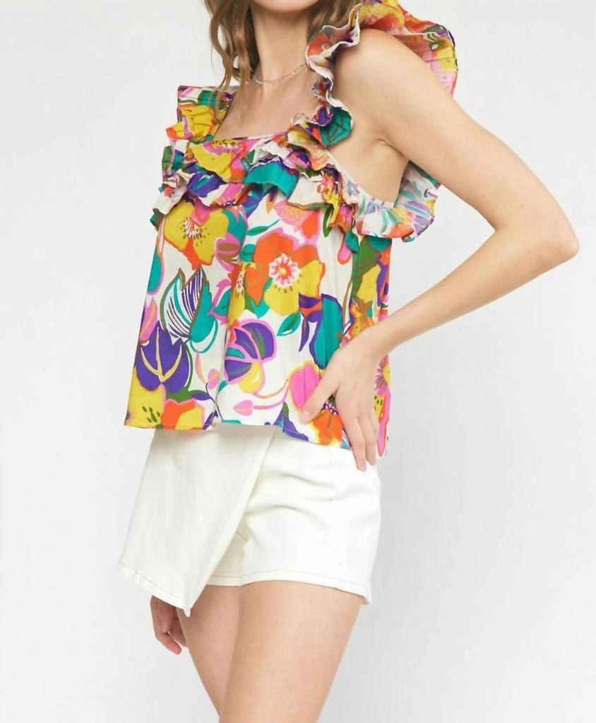 entro Entro - Floral Square Neck Top 3