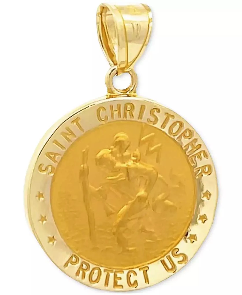 Macy's Saint Christopher Medal Pendant in 14k Yellow Gold 2