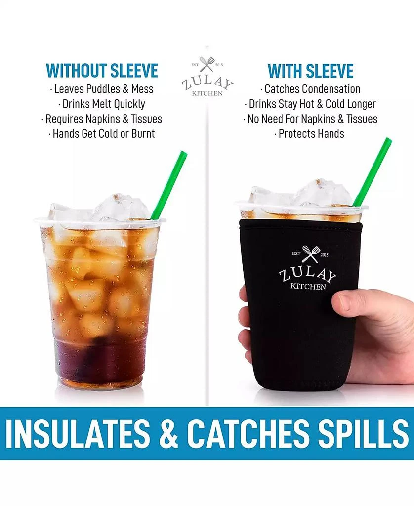 Zulay Kitchen Reusable Neoprene Medium Coffee Sleeve – Fits 22oz to 24oz Iced Cups 3