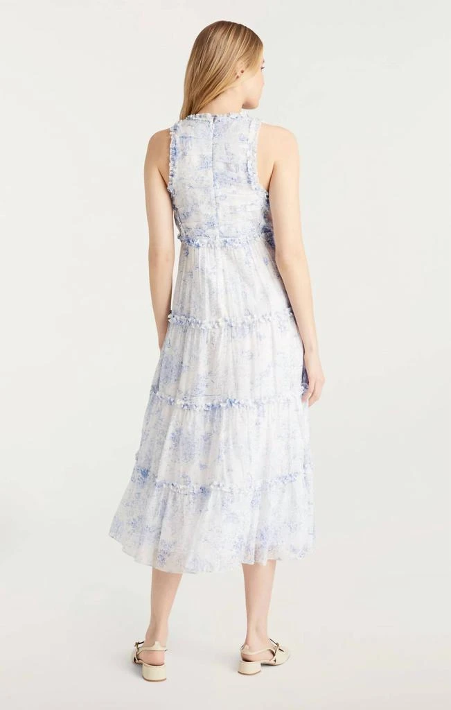 Cinq a Sept Garden Dress In White/blue 2