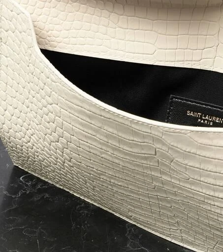 Yves Saint Laurent Uptown croc-effect leather clutch 3