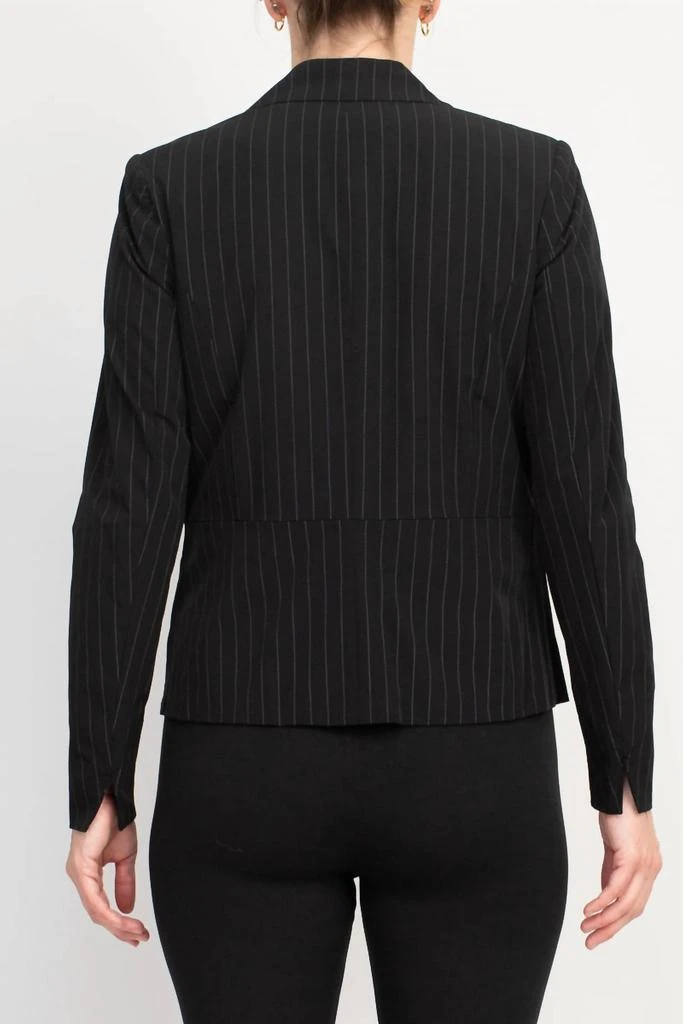 PEACE of CLOTH Woven Long Sleeve Notched Lapel Blazer In Black 3