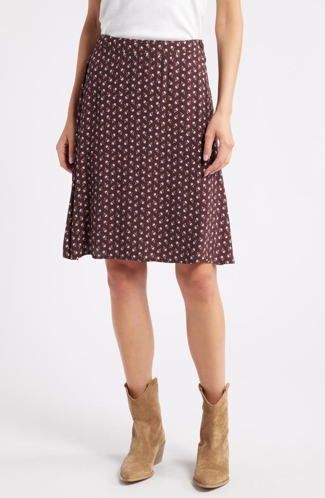 Treasure & Bond Floral Button Wrap Skirt