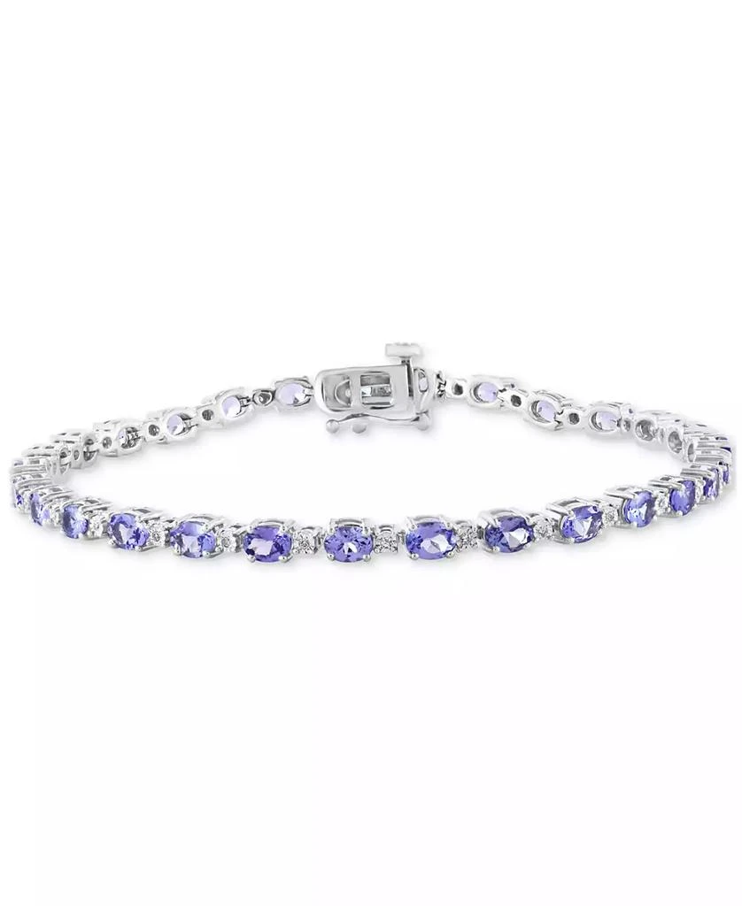 EFFY® Tanzanite (4-3/4 ct. t.w.) & Diamond (1/20 ct. t.w.) Link Bracelet in Sterling Silver
