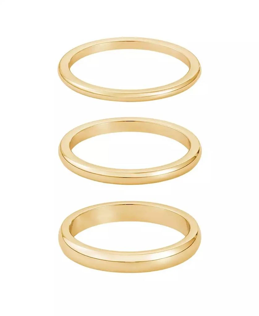 ADORNIA Tarnish Resistant Gold Stacking Band Ring Set