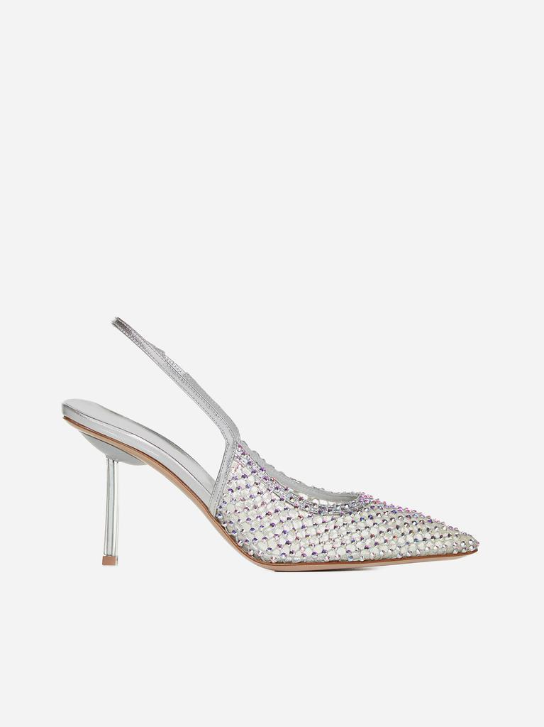 LE SILLA Gilda jewel mesh slingback pumps