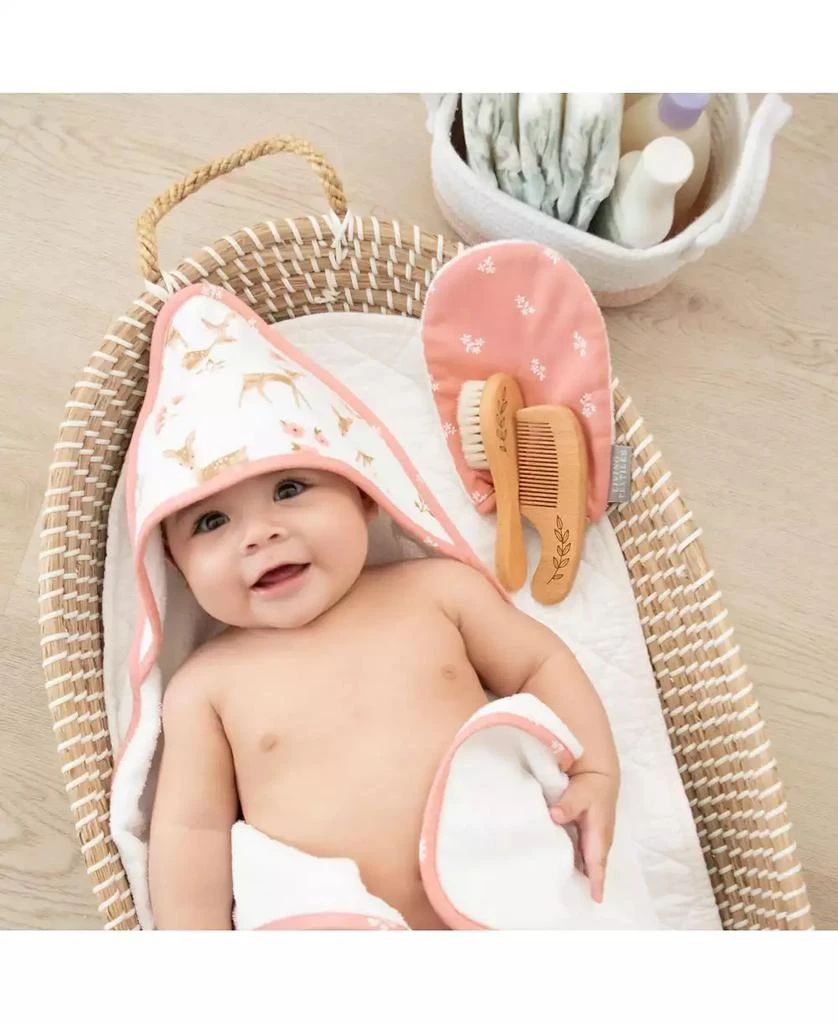 Living Textiles Infant 5pc cotton hooded towel and washcloth Bath Gift Set 4