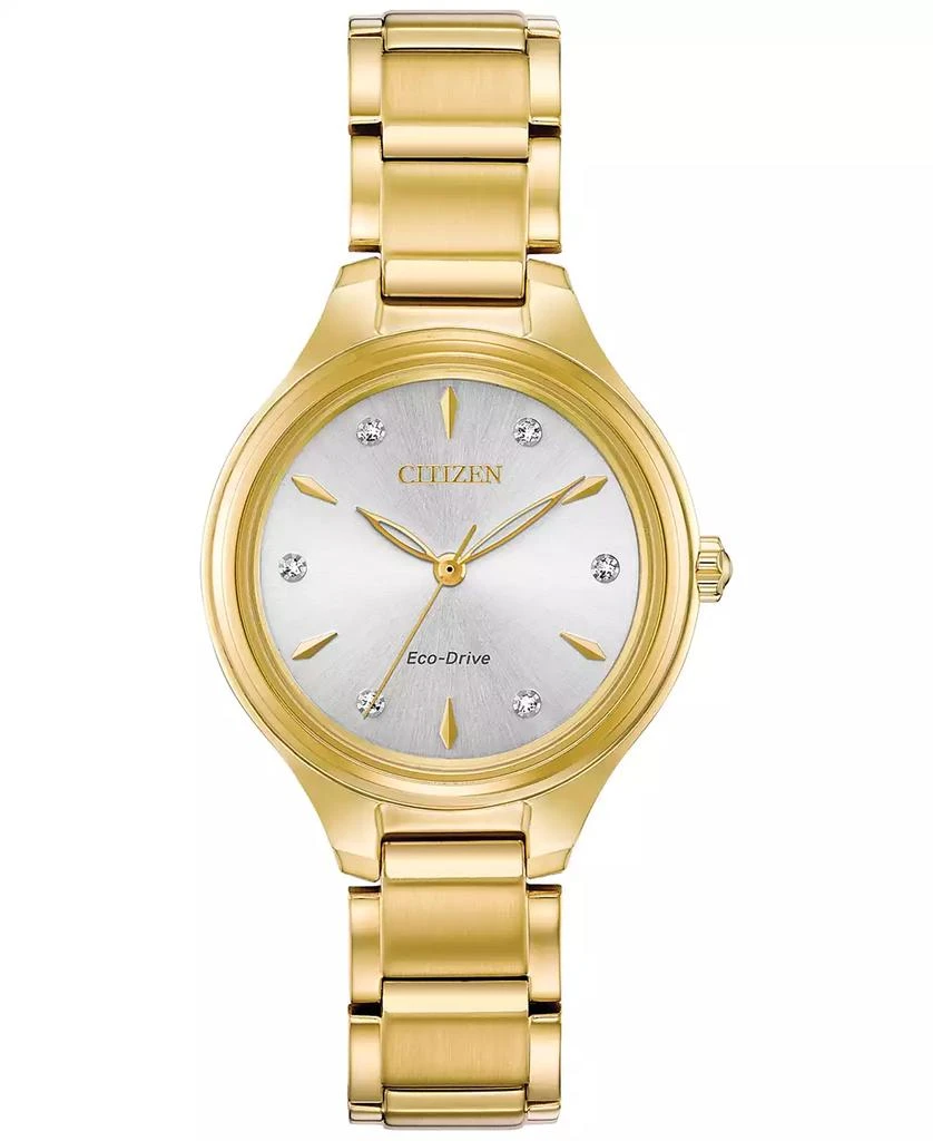 Citizen Eco-Drive Women's Corso Diamond-Accent Gold-Tone Stainless Steel Bracelet Watch 29mm 1