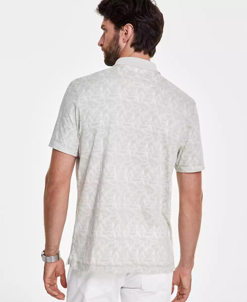 Alfani Men's Distressed Geometric Pattern Polo Shirt, Created for Macy's