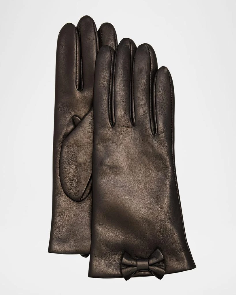 Portolano Shearling Cashmere Gloves W/ Bow 1